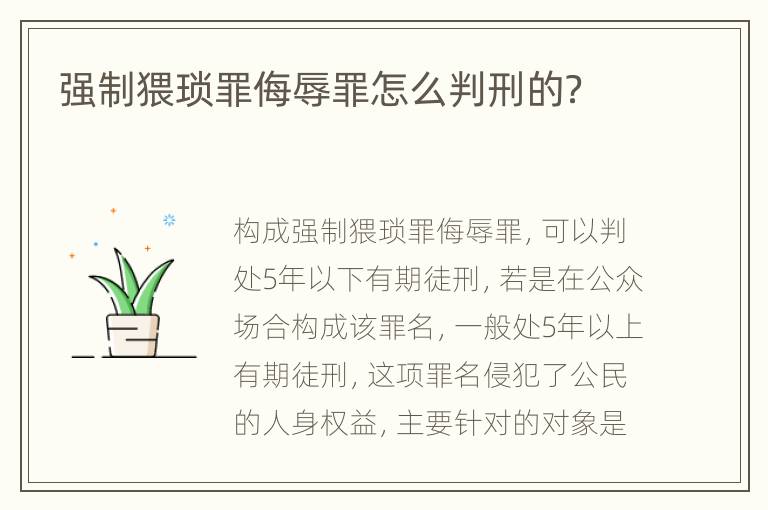 强制猥琐罪侮辱罪怎么判刑的？