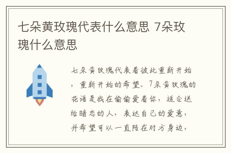 七朵黄玫瑰代表什么意思 7朵玫瑰什么意思