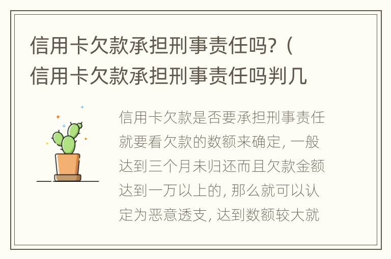 信用卡欠款承担刑事责任吗？（信用卡欠款承担刑事责任吗判几年）