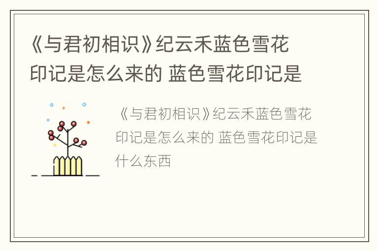 《与君初相识》纪云禾蓝色雪花印记是怎么来的 蓝色雪花印记是什么东西