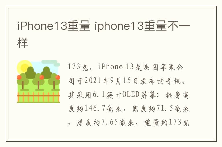 iPhone13重量 iphone13重量不一样