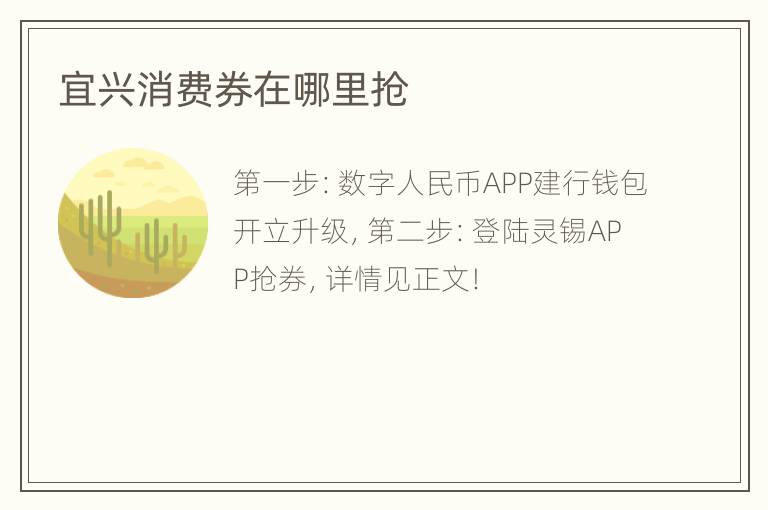 宜兴消费券在哪里抢