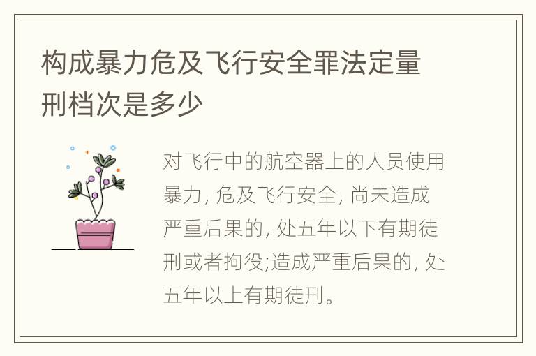 构成暴力危及飞行安全罪法定量刑档次是多少