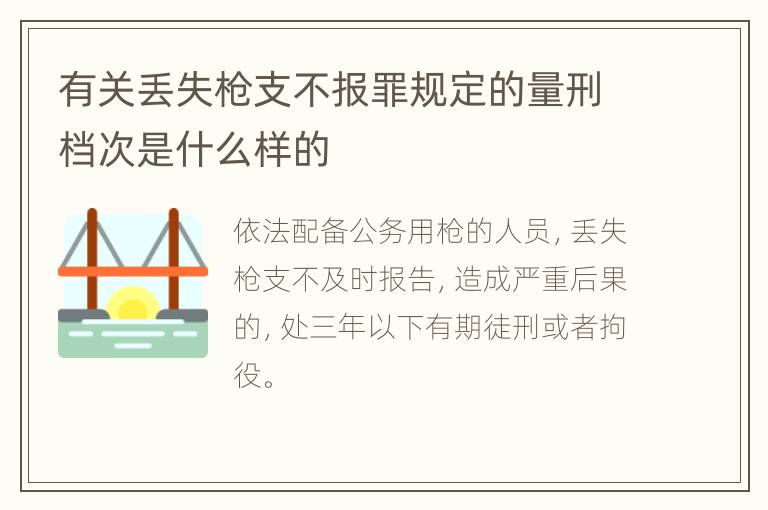 有关丢失枪支不报罪规定的量刑档次是什么样的