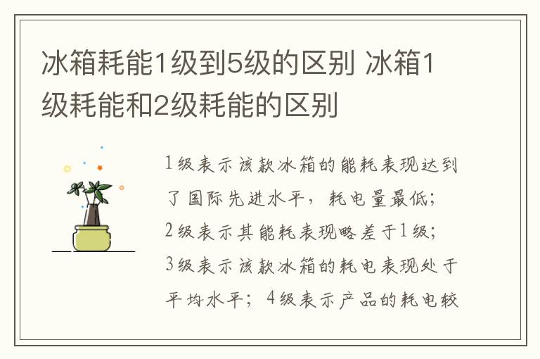 冰箱耗能1级到5级的区别 冰箱1级耗能和2级耗能的区别