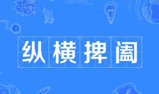 纵横捭阖怎么读 成语纵横捭阖介绍