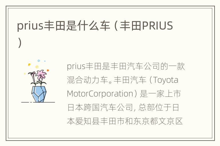 prius丰田是什么车（丰田PRIUS）