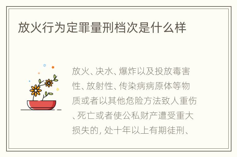 放火行为定罪量刑档次是什么样