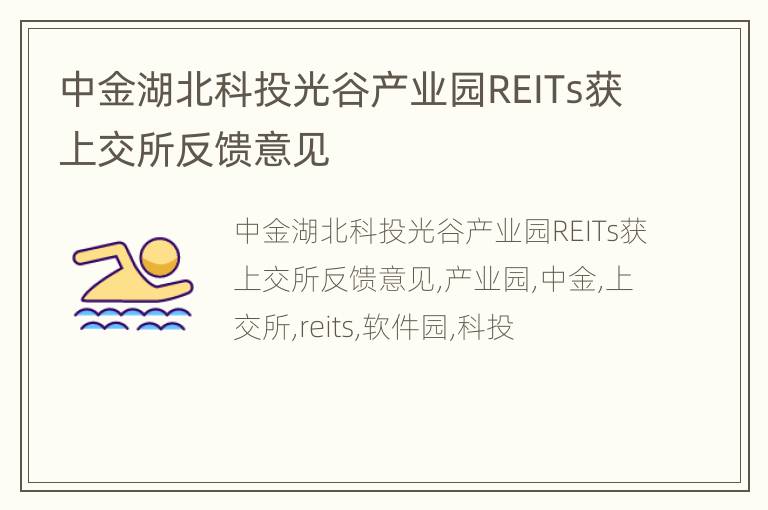 中金湖北科投光谷产业园REITs获上交所反馈意见