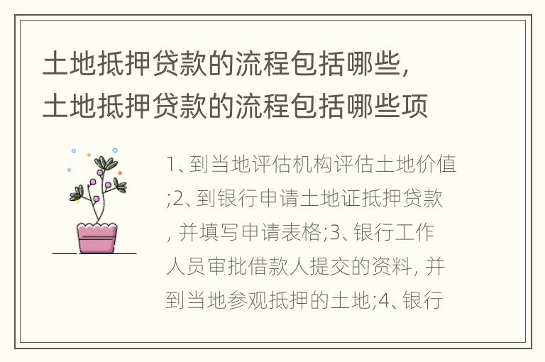 土地抵押贷款的流程包括哪些，土地抵押贷款的流程包括哪些项目