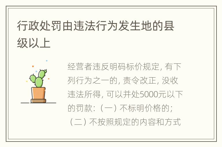 行政处罚由违法行为发生地的县级以上