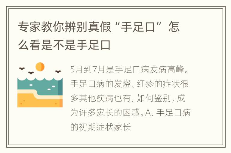 专家教你辨别真假“手足口” 怎么看是不是手足口