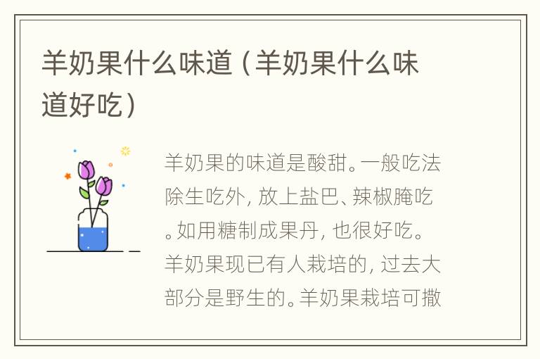 羊奶果什么味道（羊奶果什么味道好吃）