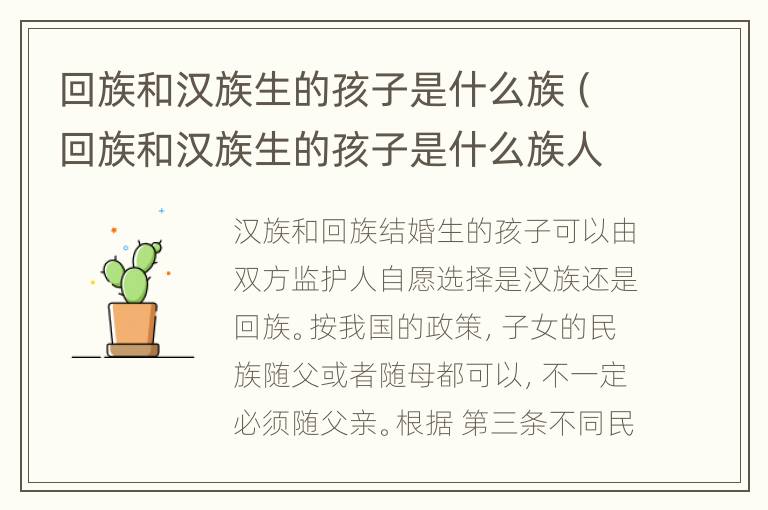 回族和汉族生的孩子是什么族（回族和汉族生的孩子是什么族人）