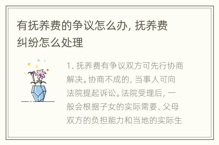 有抚养费的争议怎么办，抚养费纠纷怎么处理