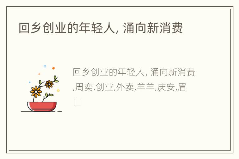 回乡创业的年轻人，涌向新消费