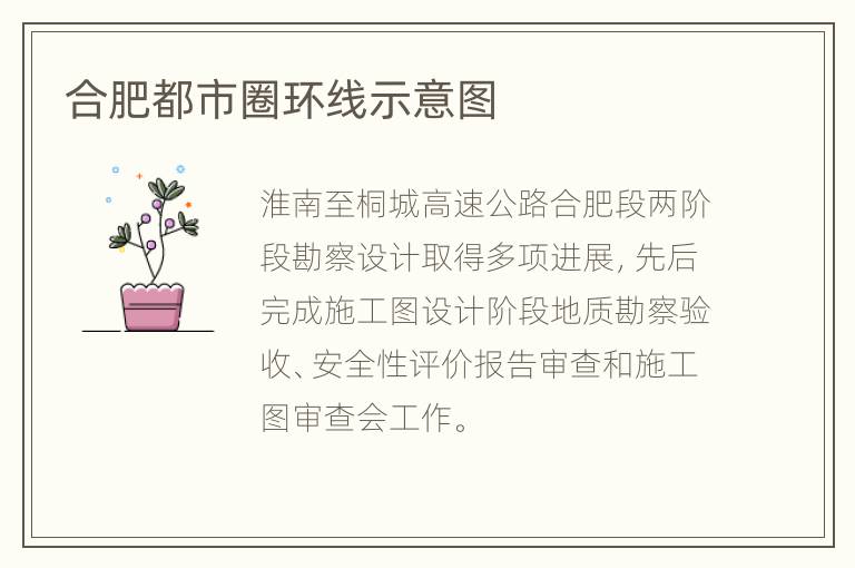 合肥都市圈环线示意图