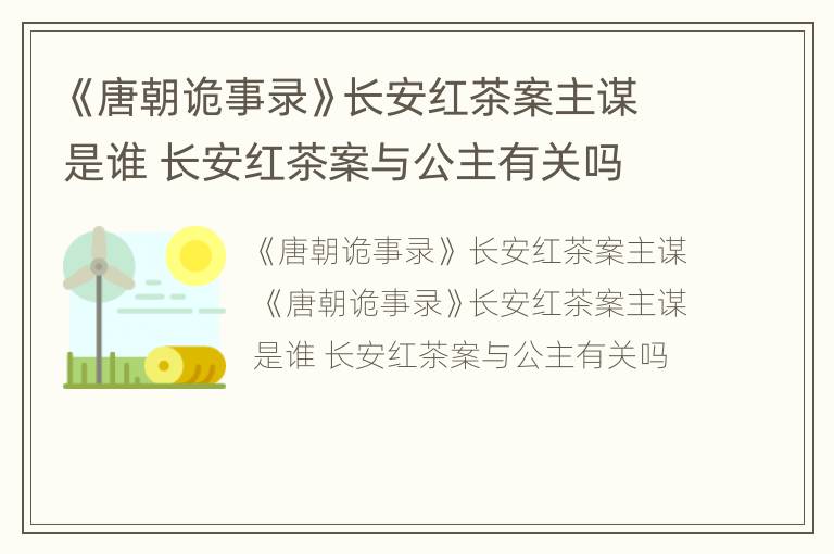 《唐朝诡事录》长安红茶案主谋是谁 长安红茶案与公主有关吗