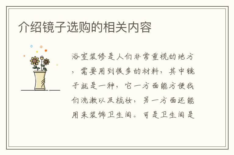 介绍镜子选购的相关内容