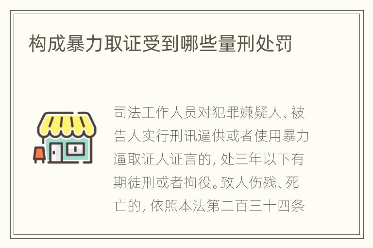 构成暴力取证受到哪些量刑处罚