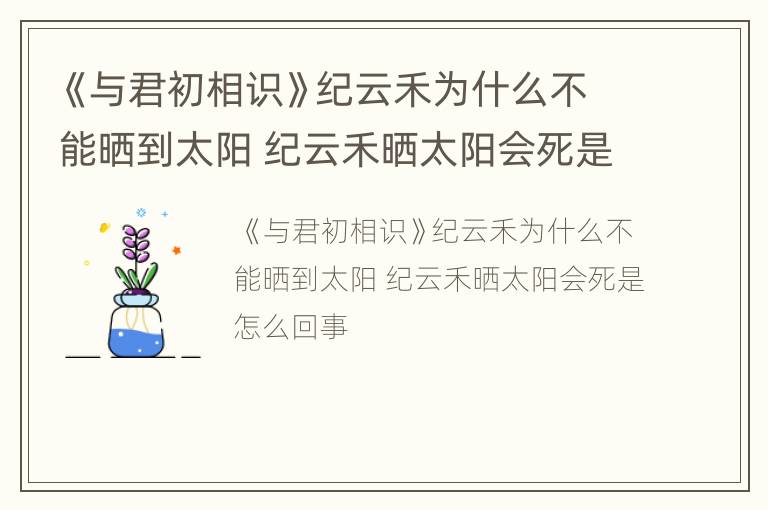 《与君初相识》纪云禾为什么不能晒到太阳 纪云禾晒太阳会死是怎么回事