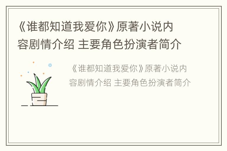 《谁都知道我爱你》原著小说内容剧情介绍 主要角色扮演者简介