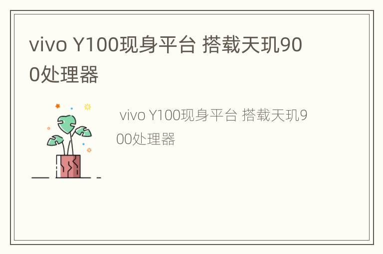 vivo Y100现身平台 搭载天玑900处理器