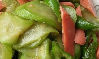 火腿榄菜炒丝瓜的做法 怎么做火腿榄菜炒丝瓜