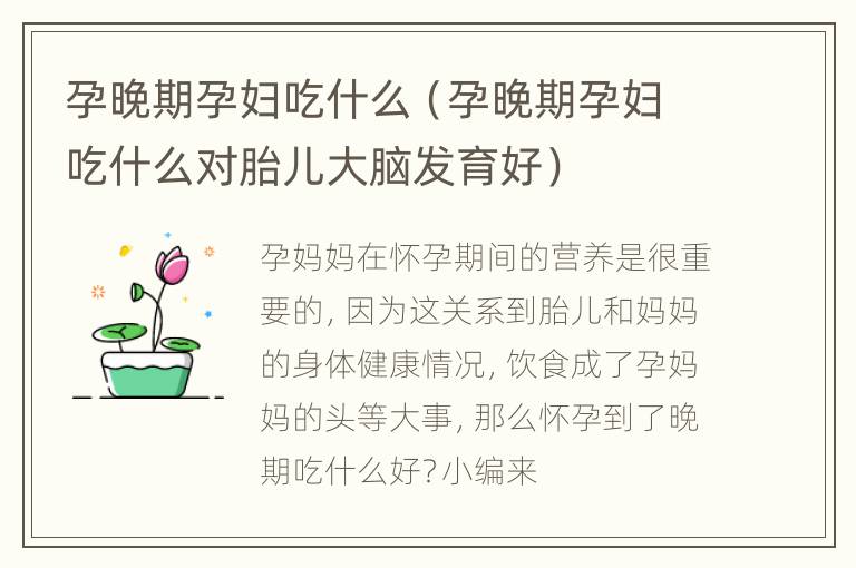 孕晚期孕妇吃什么（孕晚期孕妇吃什么对胎儿大脑发育好）