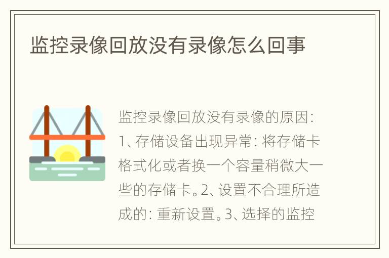 监控录像回放没有录像怎么回事