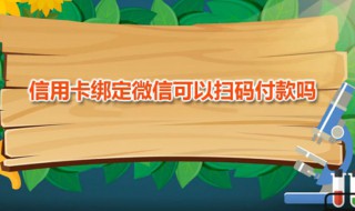 信用卡绑定微信可以扫码付款吗 个人收款码可以使用信用卡扫码吗