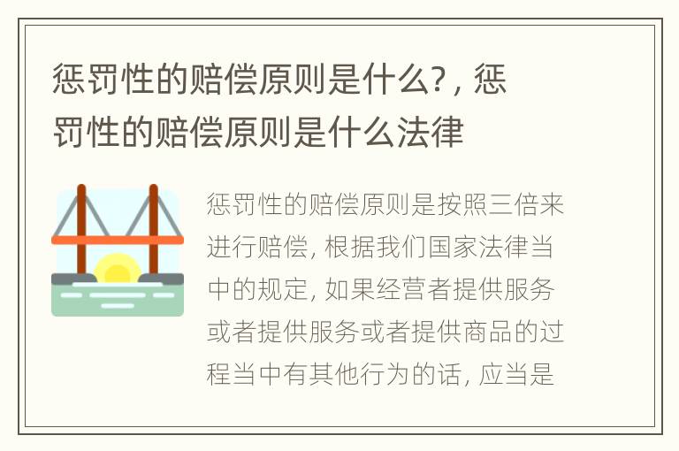 惩罚性的赔偿原则是什么？，惩罚性的赔偿原则是什么法律