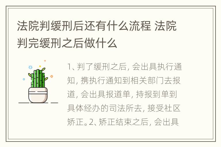法院判缓刑后还有什么流程 法院判完缓刑之后做什么