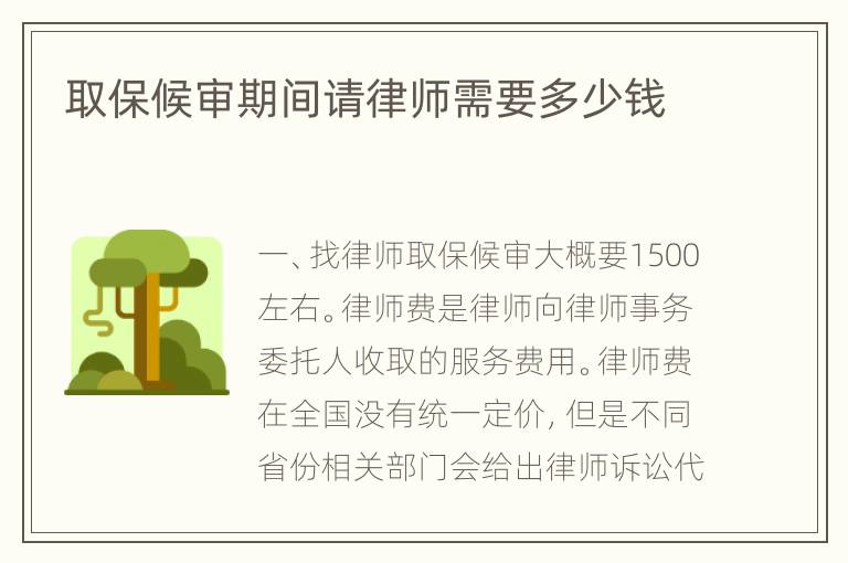 取保候审期间请律师需要多少钱