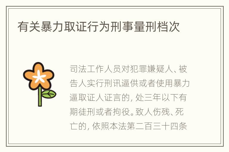 有关暴力取证行为刑事量刑档次