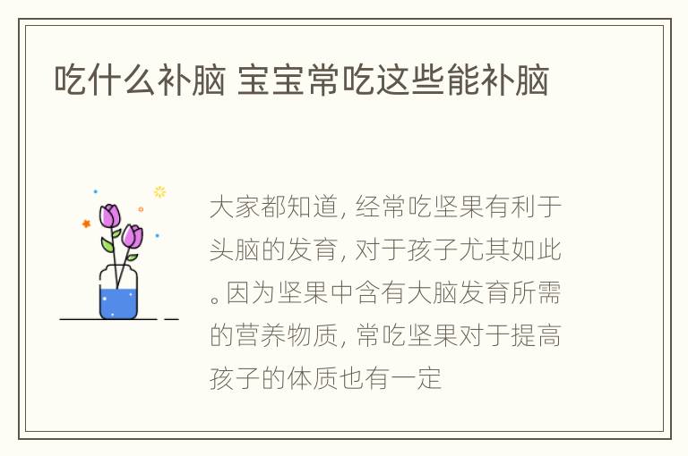 吃什么补脑 宝宝常吃这些能补脑