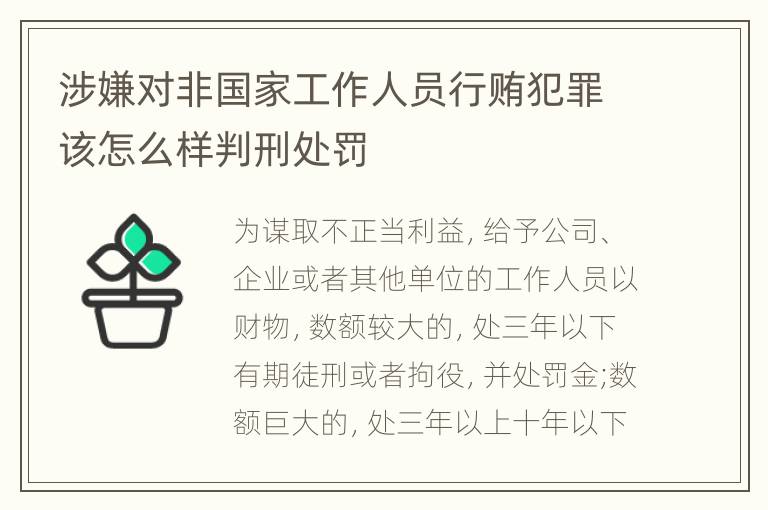 涉嫌对非国家工作人员行贿犯罪该怎么样判刑处罚