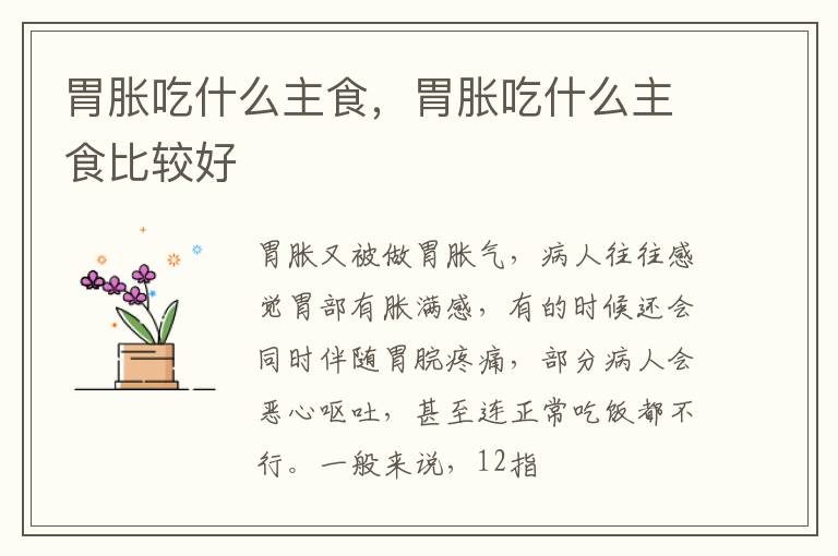 胃胀吃什么主食，胃胀吃什么主食比较好