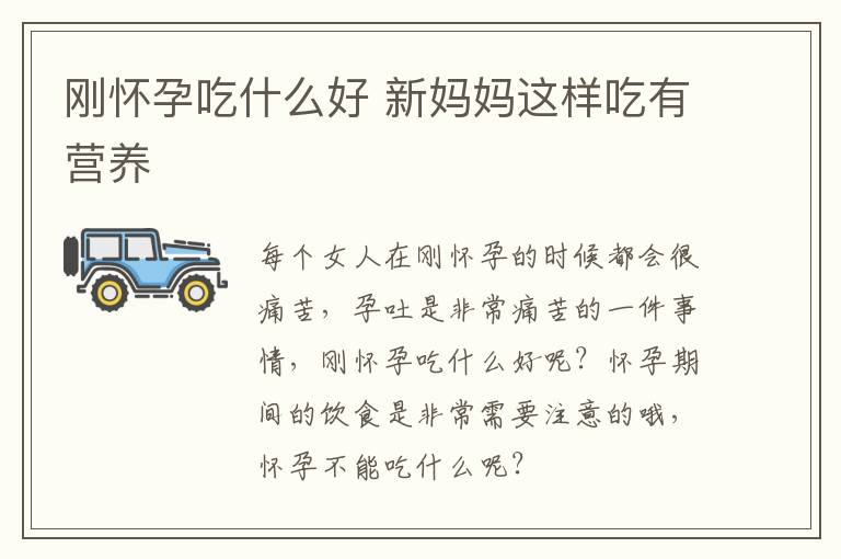 刚怀孕吃什么好 新妈妈这样吃有营养