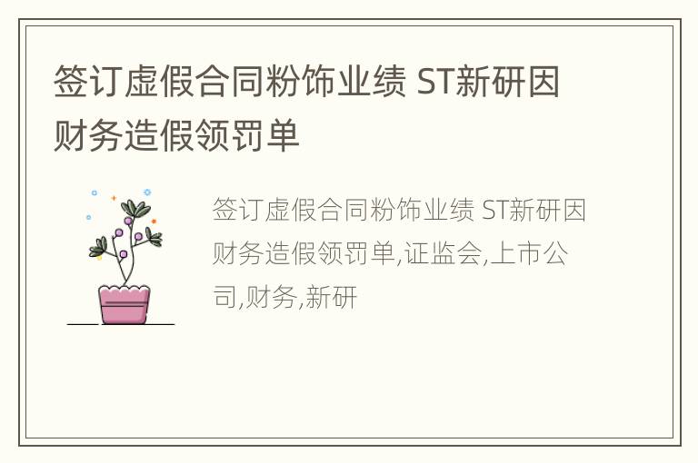签订虚假合同粉饰业绩 ST新研因财务造假领罚单