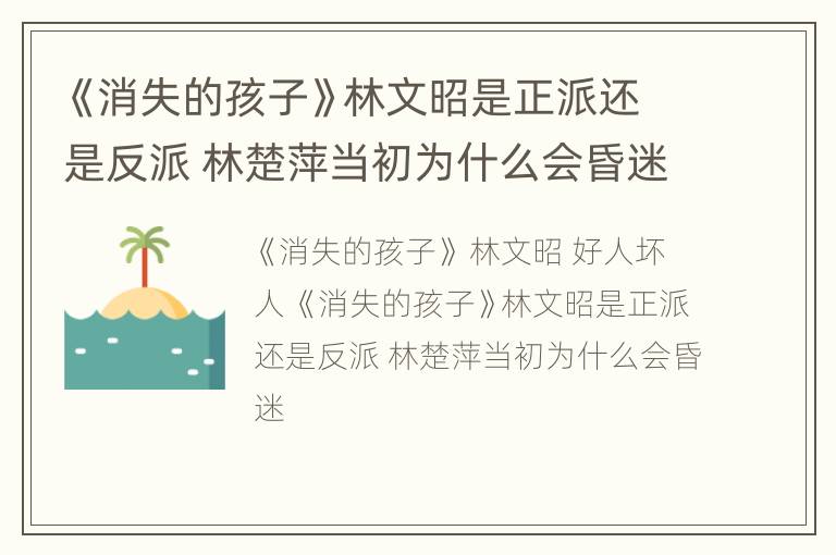 《消失的孩子》林文昭是正派还是反派 林楚萍当初为什么会昏迷