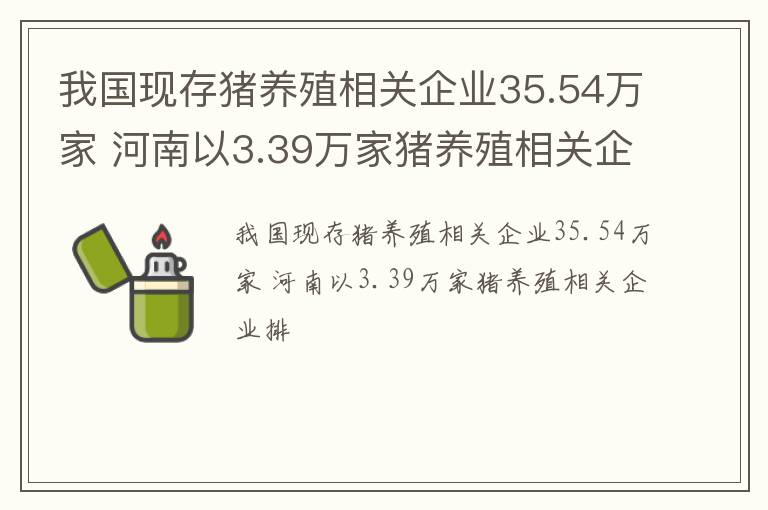 我国现存猪养殖相关企业35.54万家 河南以3.39万家猪养殖相关企业排