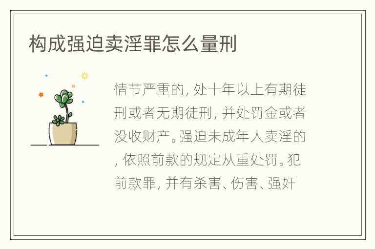 构成强迫卖淫罪怎么量刑