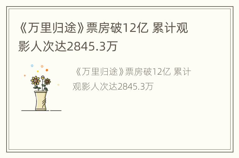《万里归途》票房破12亿 累计观影人次达2845.3万