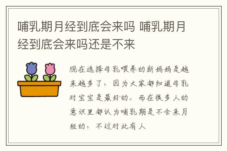 哺乳期月经到底会来吗 哺乳期月经到底会来吗还是不来