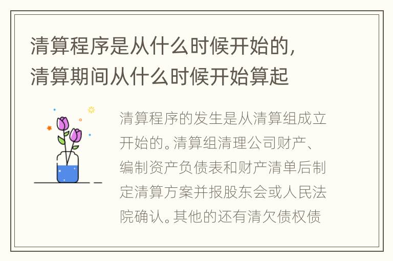 清算程序是从什么时候开始的，清算期间从什么时候开始算起