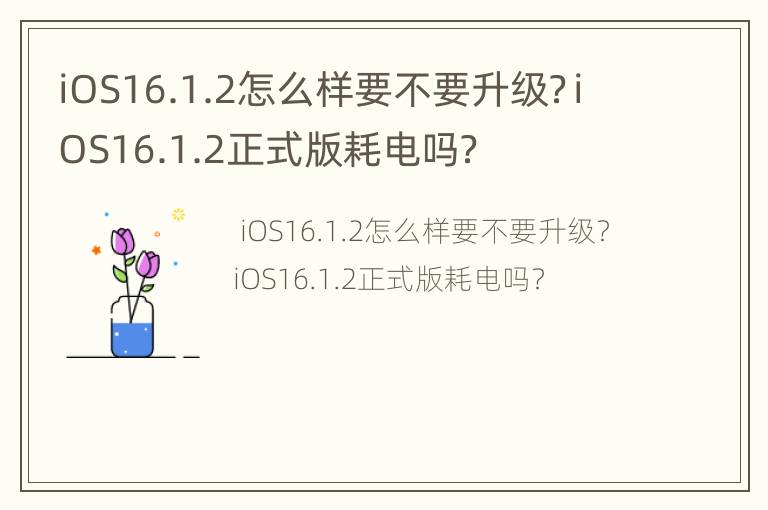 iOS16.1.2怎么样要不要升级？iOS16.1.2正式版耗电吗？
