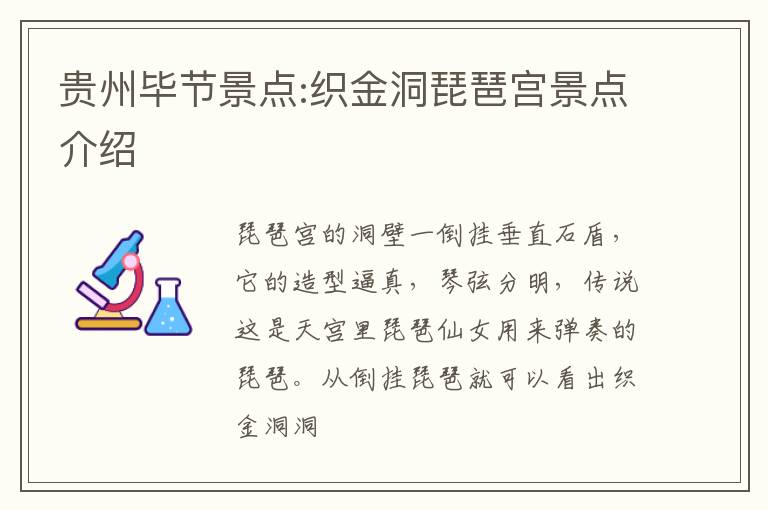 贵州毕节景点:织金洞琵琶宫景点介绍