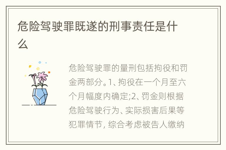 危险驾驶罪既遂的刑事责任是什么