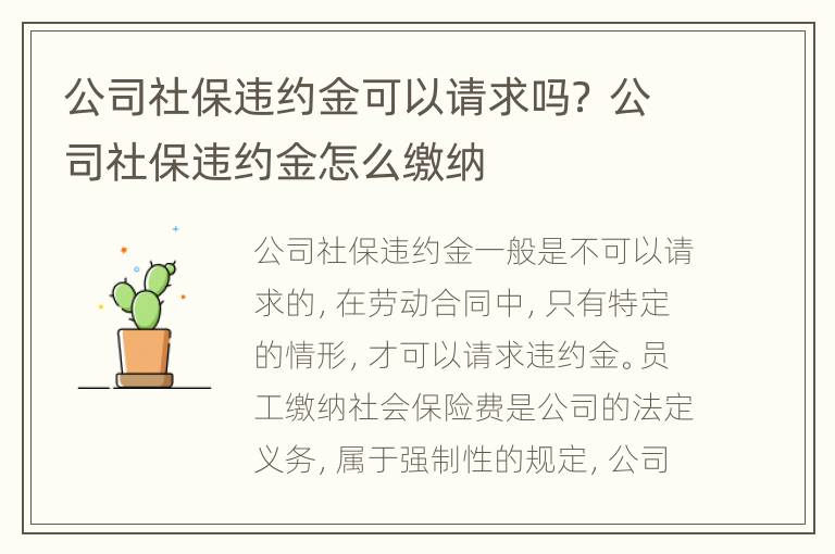 公司社保违约金可以请求吗？ 公司社保违约金怎么缴纳